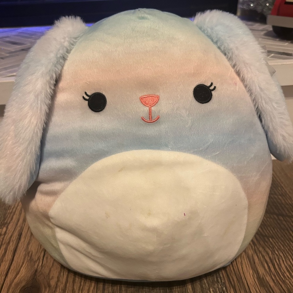 Squishmallows Pastel Blue and Pink Bunny Plush